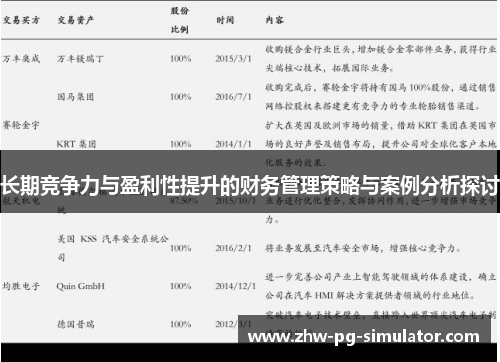 长期竞争力与盈利性提升的财务管理策略与案例分析探讨